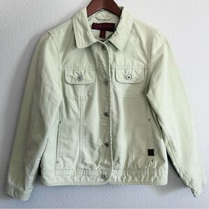 Sage Green Denim Trucker Jacket